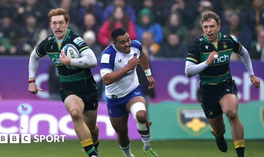 Northampton 35-34 Bath: Saints beat leaders Bath with last kick of the game